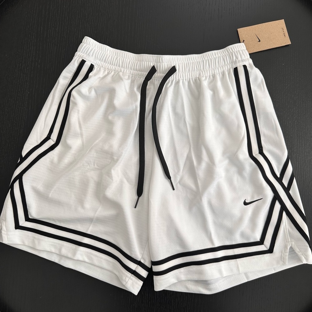 Nike Men's White Shorts with Black Trim